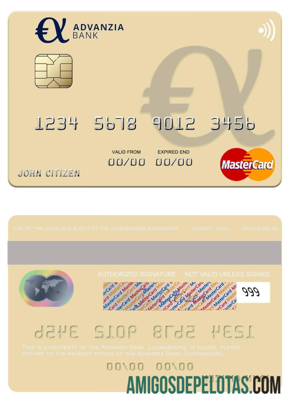 Luxembourg Advanzia Bank Mastercard real example